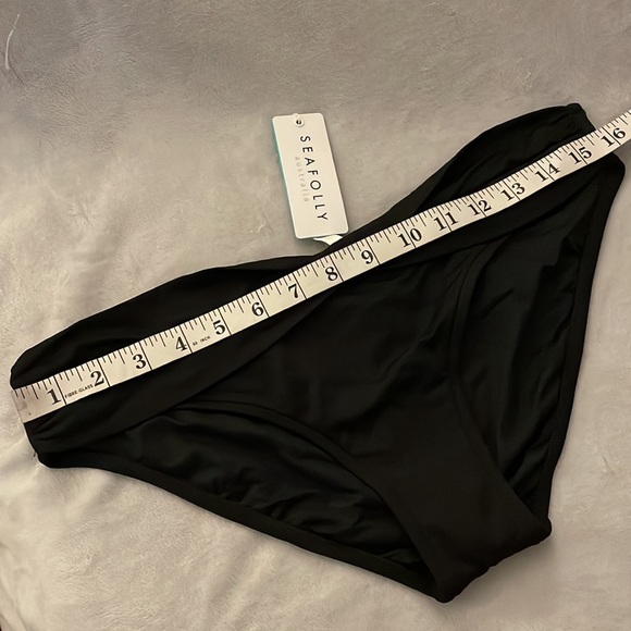 SEAFOLLY Twist Band HIPSTER Full Coverage BIKINI BOTTOM - SIZE 12 BLACK - Picture 4 of 8